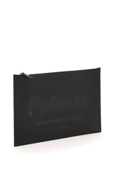'MCQUEEN GRAFFITI' LEATHER FLAT POUCH